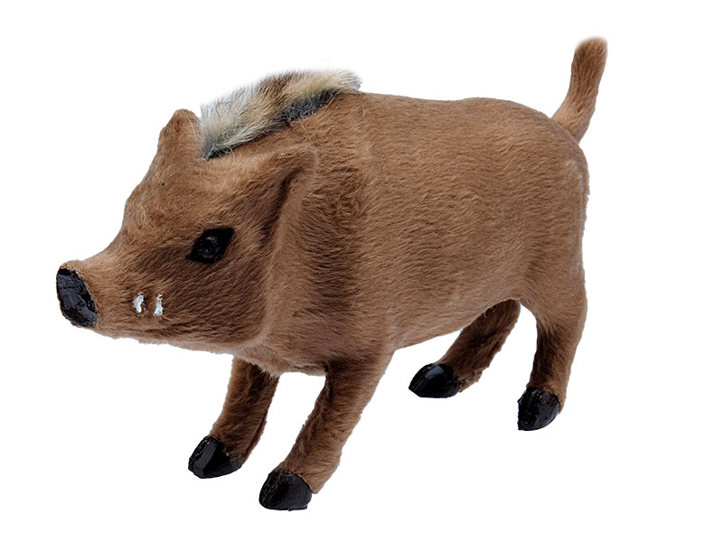 Deko Wildschwein mit Kunstfell, 17x5x10cm    Deko Wildschwein mit Kunstfell, 17x5x10cm