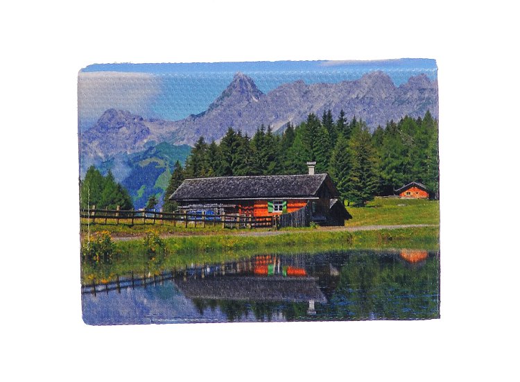 16571-0 Holz Leinwand Alpendlandschaft