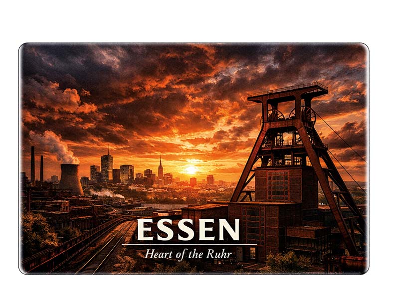 Souvenir Foto Magnet Essen aus Steingut 6x4,5cm