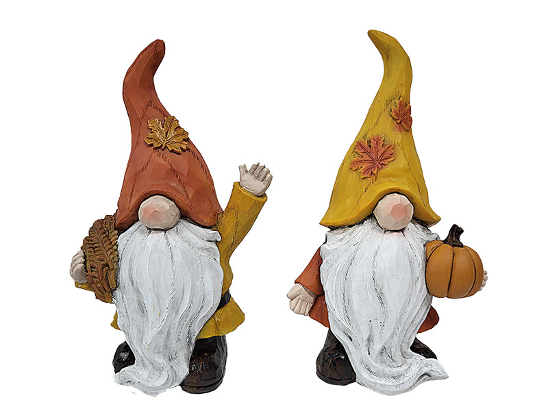Poly gnome with autumn decor 13,5x9x24cm