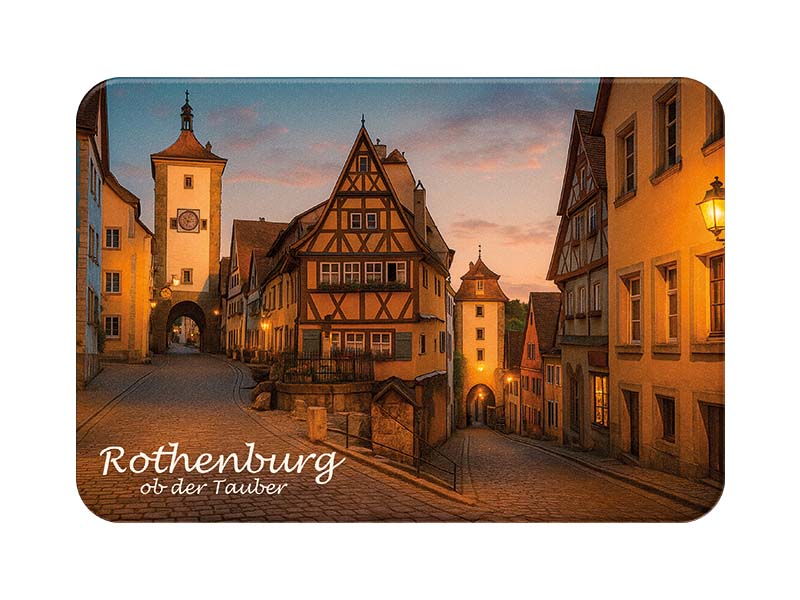Souvenir Plastic photo magnet Rothenburg 8x5cm