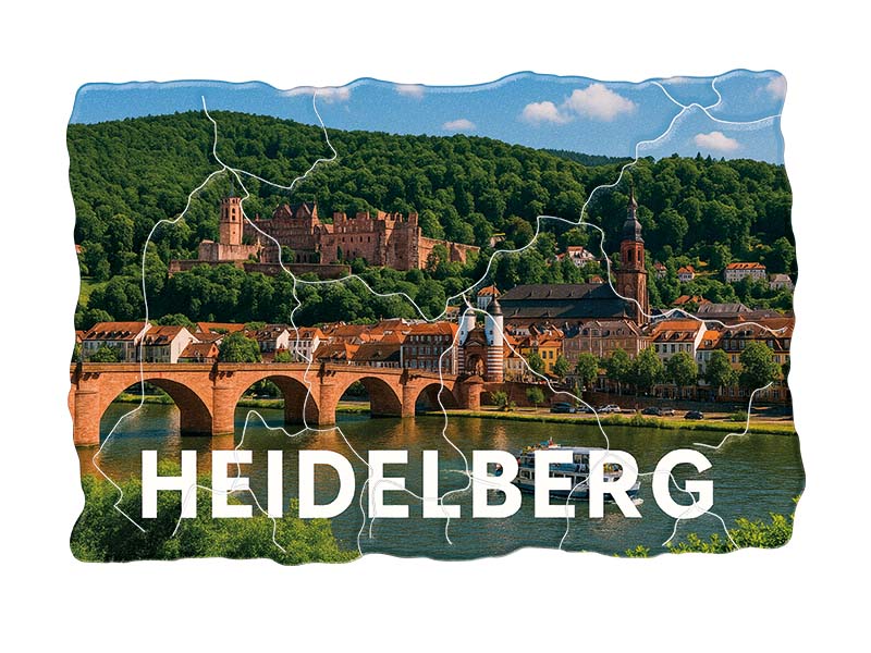 Souvenir Foto Kunststoff Magnet Heidelberg 8x5cm