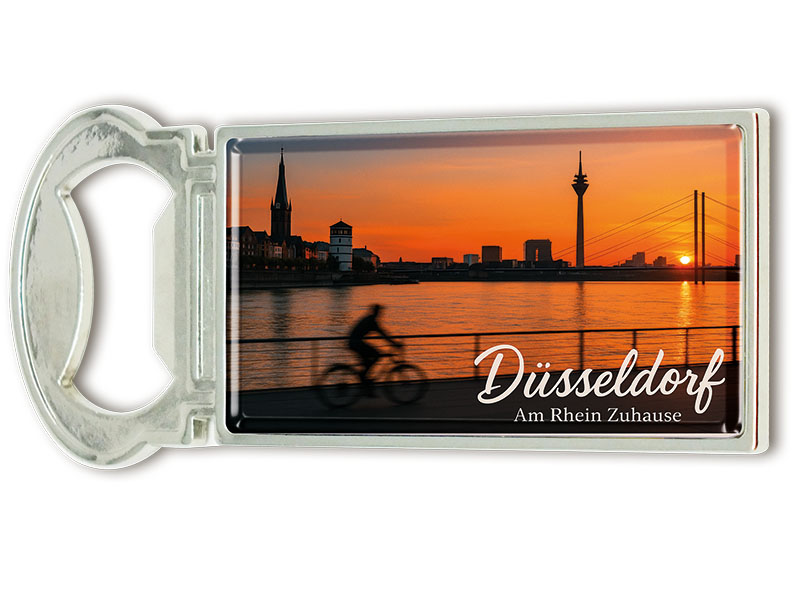 Souvenir Kapselheber Magnet Düsseldorf aus Metall 3x9cm