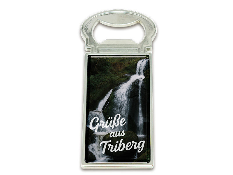Souvenir Magnet Kapselheber aus Metall Triberg 3x9cm