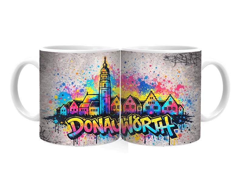 Souvenir Foto Tasse Donauwörth aus Keramik Ø8x9,5cm