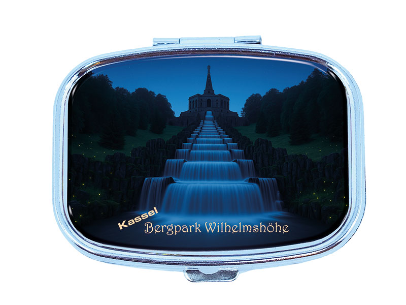 Souvenir Pillendose Kassel aus Metall 6x4,5cm