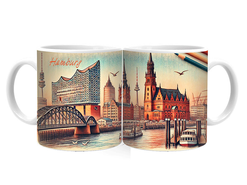 Souvenir Foto Keramik Tasse Hamburg Ø8x9,5cm Souvenir Foto Keramik Tasse Hamburg Ø8x9,5cm