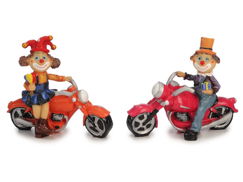 17374 Poly Clown auf Motorrad