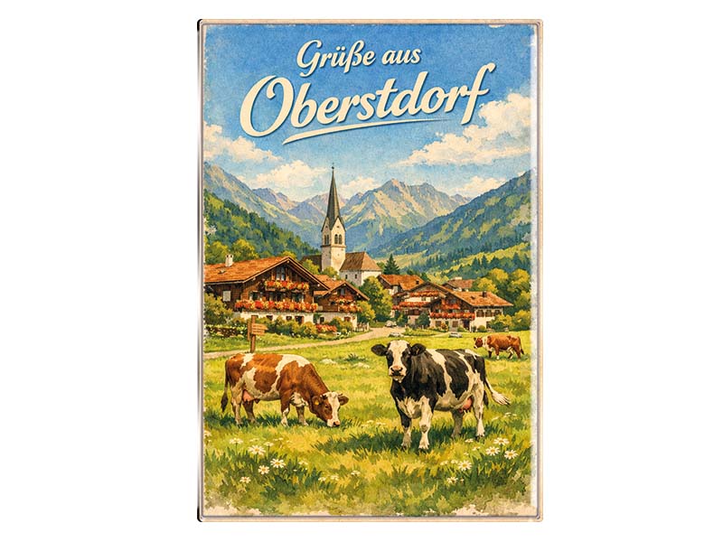 Souvenir Foto Magnet Oberstdorf 6,5x9,5cm