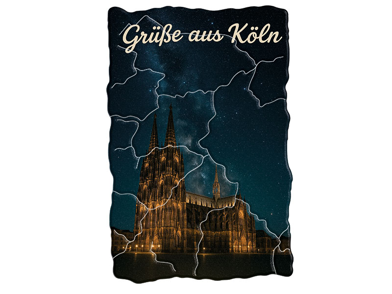 Souvenir Foto Kunststoff Magnet Koeln 8x5cm