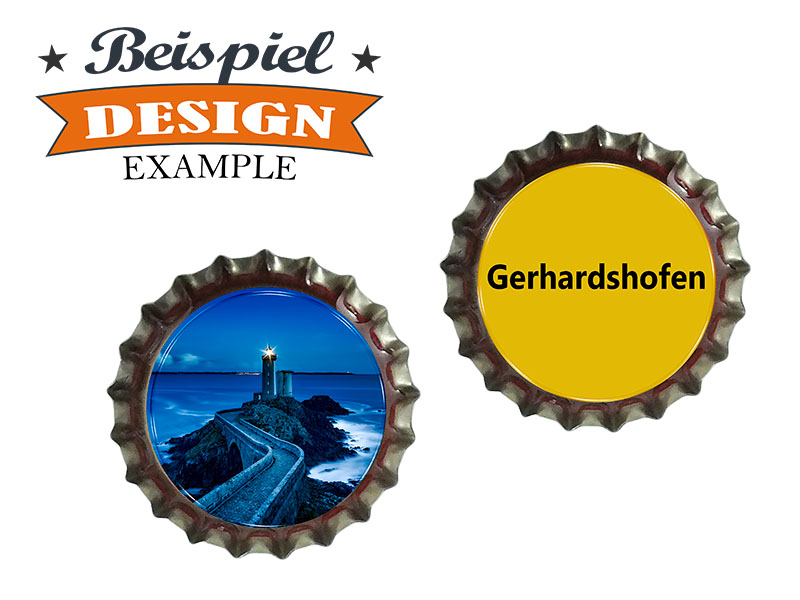 16615-3 Metall Kronkorken mit Magnet eigenes Design