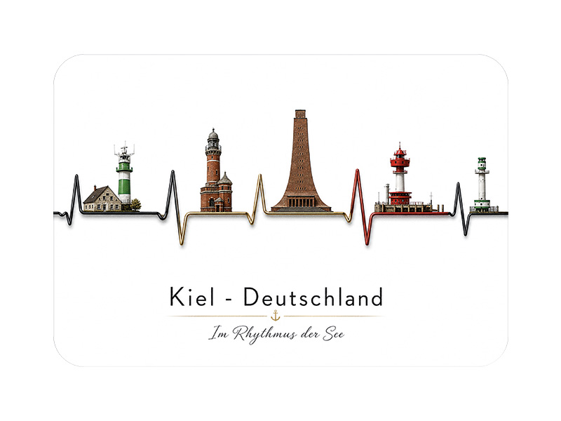 Souvenir Foto Magnet Kiel aus Kunststoff 8x5cm