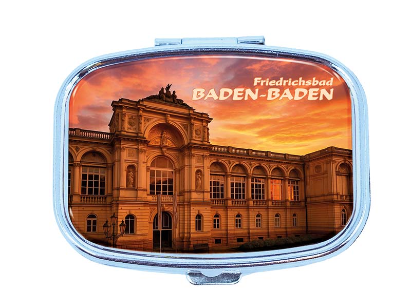 Souvenir Pillendose Baden-Baden aus Metall 6x4,5cm