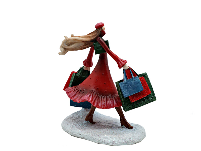 18047 Poly Dame mit Geschenktüten