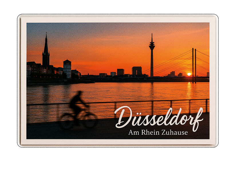 Souvenir Foto Magnet Düsseldorf aus Steingut 6x4,5cm