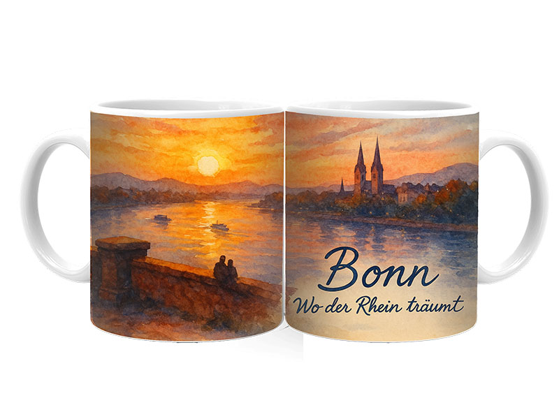 Souvenir ceramic mug  Bonn Ø8x9,5cm
