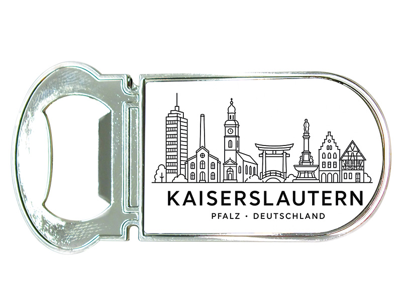 Souvenir Kapselheber Magnet Kaiserslautern aus Metall 3x7cm