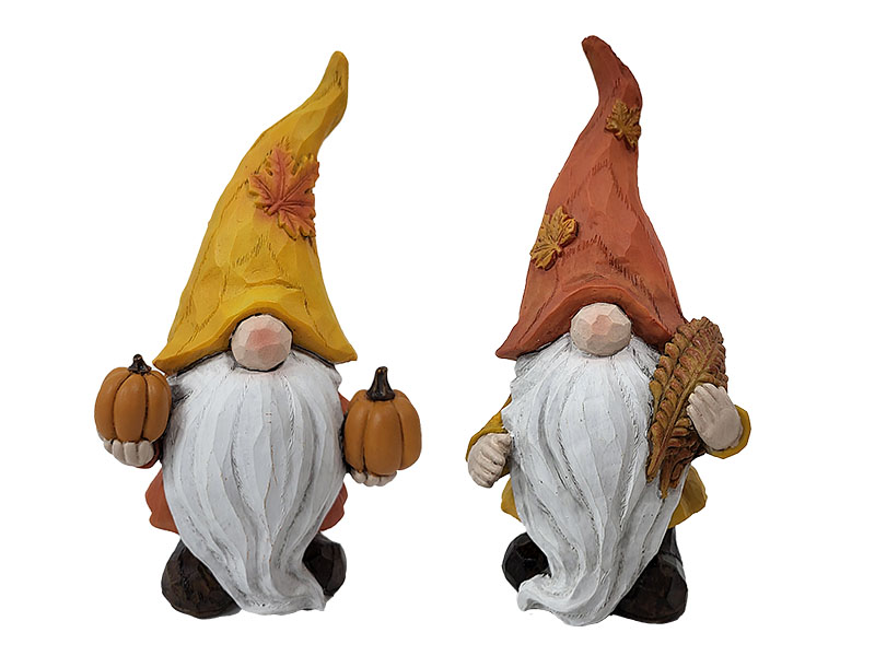 Poly gnome with autumn decor 10x7,5x19,5cm