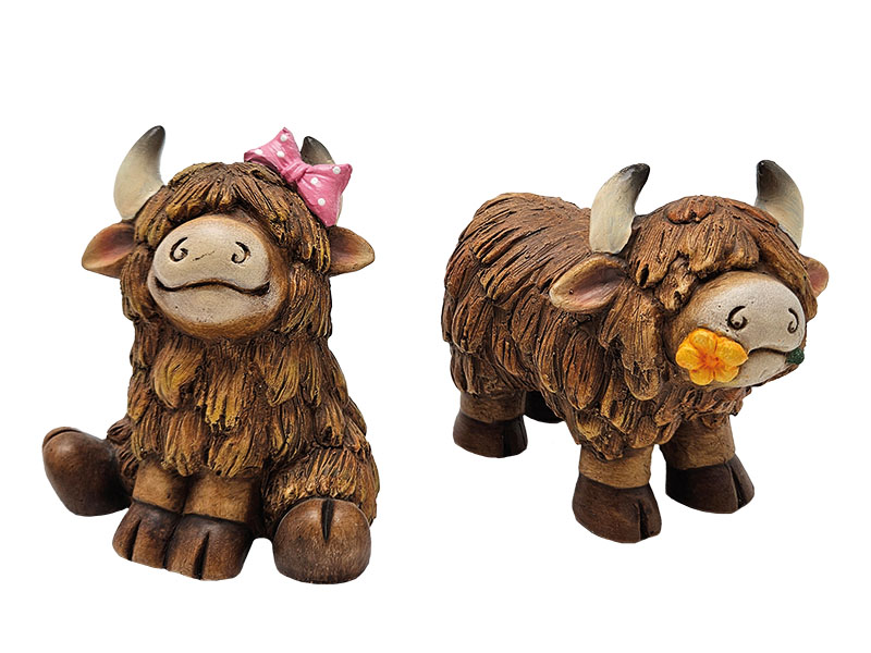 Hochlandrind aus Poly 14x7x12cm   