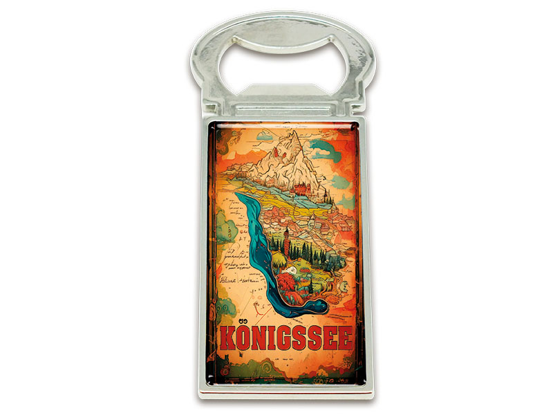 Souvenir Magnet Kapselheber aus Metall Königssee 3x9cm