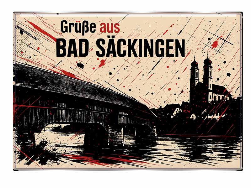 Souvenir Foto Magnet rechteckig Bad Säckingen 8x5,5cm