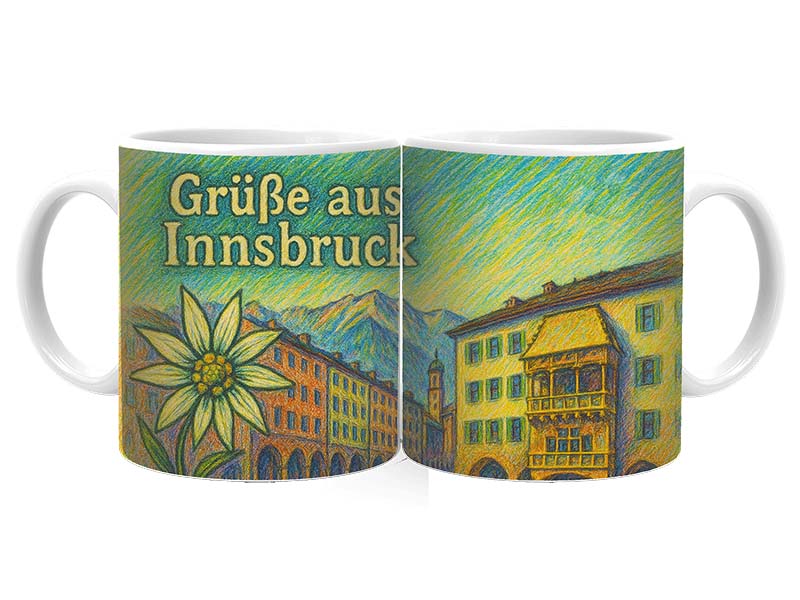Souvenir Foto Tasse Innsbruck aus Keramik Ø8x9,5cm