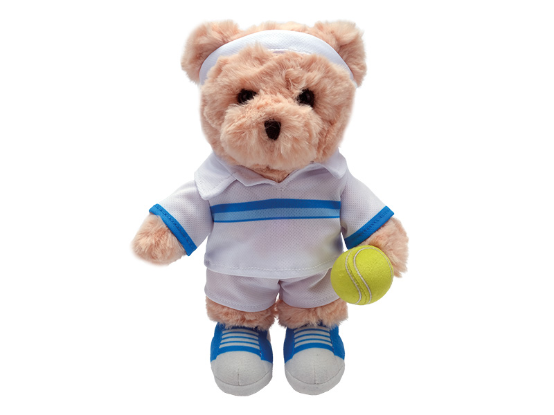 Bär Tennisspieler aus Plüsch 20x7x28cm