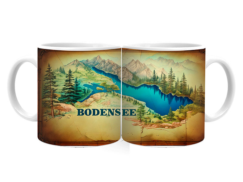Souvenir Foto Keramik Tasse Bodensee Ø8x9,5cm
