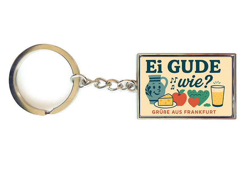 Souvenir Schlüsselanhänger rechteckig aus Metall Frankfurt 3x10cm Souvenir Schlüsselanhänger rechteckig aus Metall Frankfurt 3x10cm