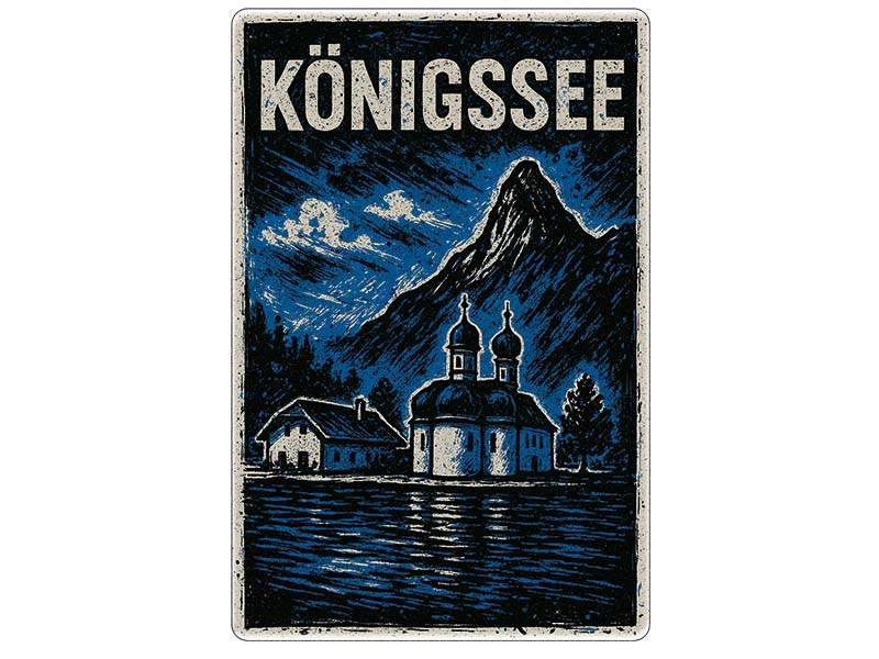 Souvenir Foto Magnet Steingut Königssee 6x4,5cm Souvenir Foto Magnet Steingut Königssee 6x4,5cm