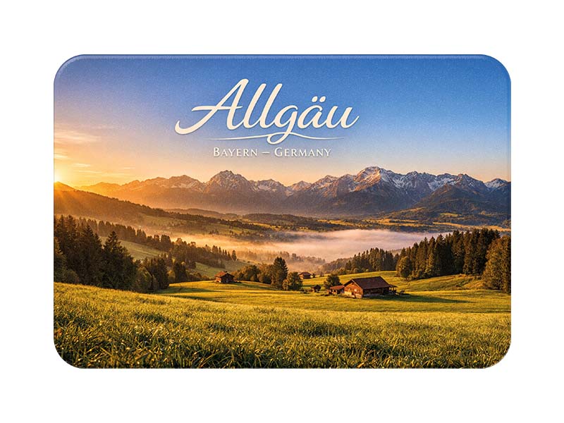 Souvenir Foto Magnet Allgäu aus Kunststoff 8x5cm