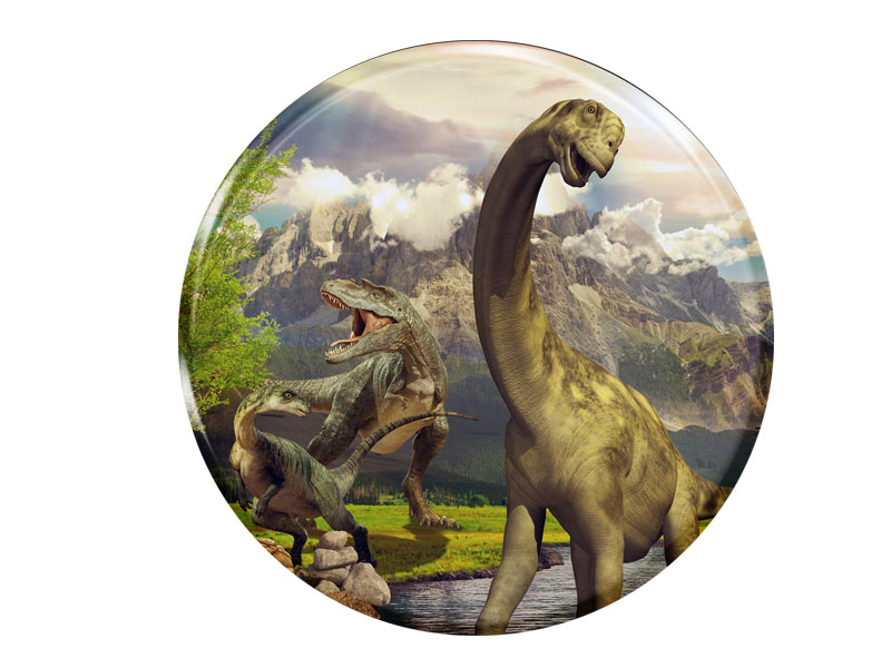 Foto Magnet rund Dinosaurier