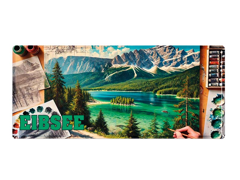 Souvenir Foto Magnet Eibsee 11x4cm Souvenir Foto Magnet Eibsee 11x4cm