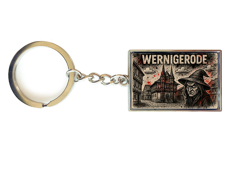 Souvenir Schlüsselanhänger rechteckig aus Metall Wernigerode 3x10cm Souvenir Schlüsselanhänger rechteckig aus Metall Wernigerode 3x10cm