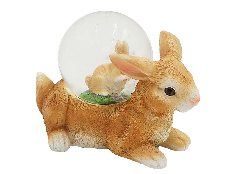 17771 Poly Hase m. Hase Glitzerkugel