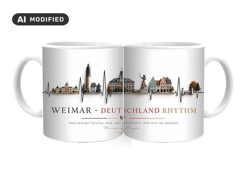 Souvenir Foto Tasse Weimar aus Keramik Ø8x9,5cm