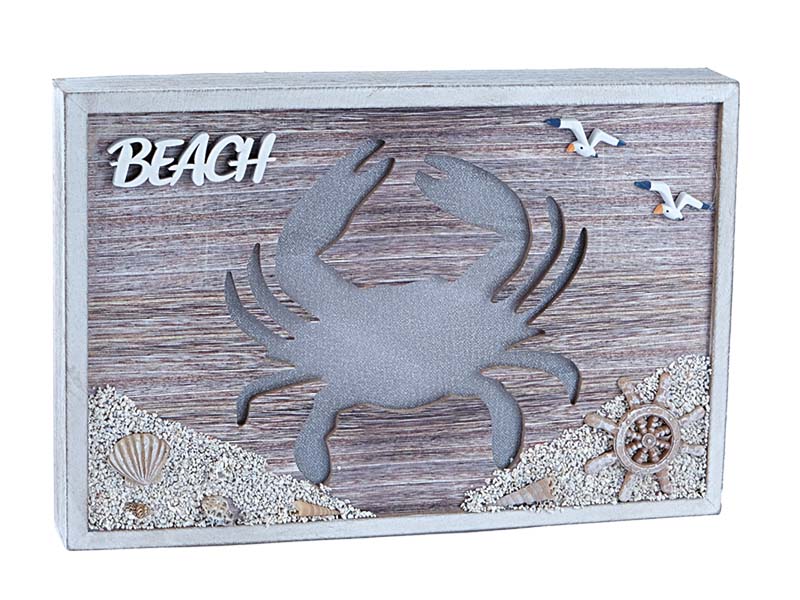 Wooden picture crab 31x3,5x21cm