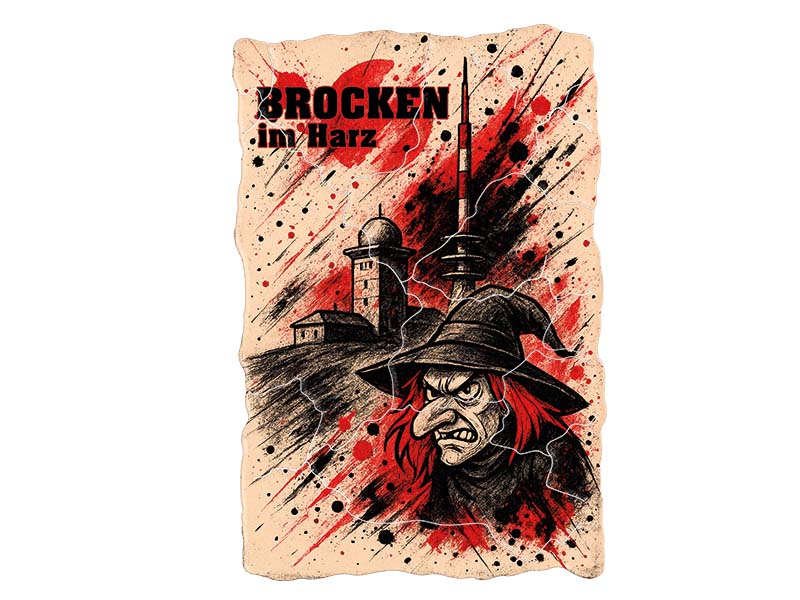 Souvenir Foto Kunststoff Magnet Brocken 8x5cm Souvenir Foto Kunststoff Magnet Brocken 8x5cm