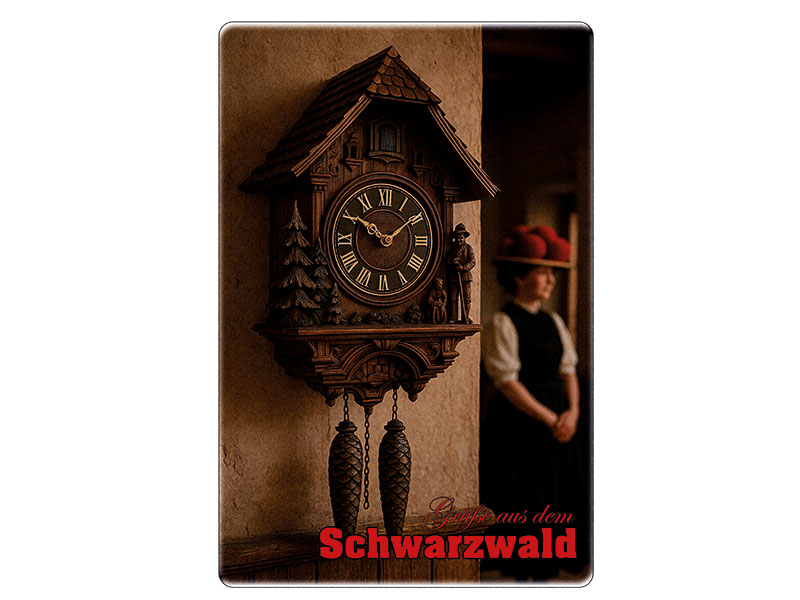 Souvenir Foto Magnet Steingut Schwarzwald 6x4,5cm