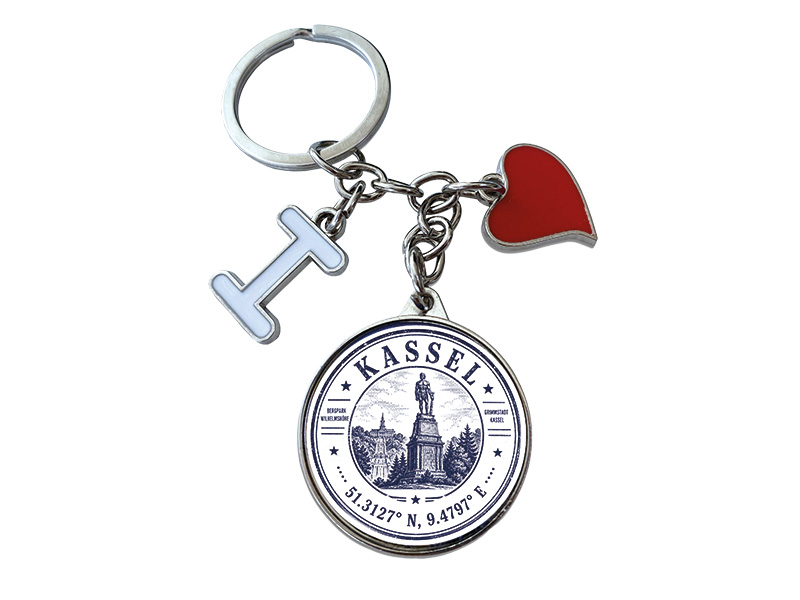 Portachiavi souvenir Kassel in metallo 11x4c