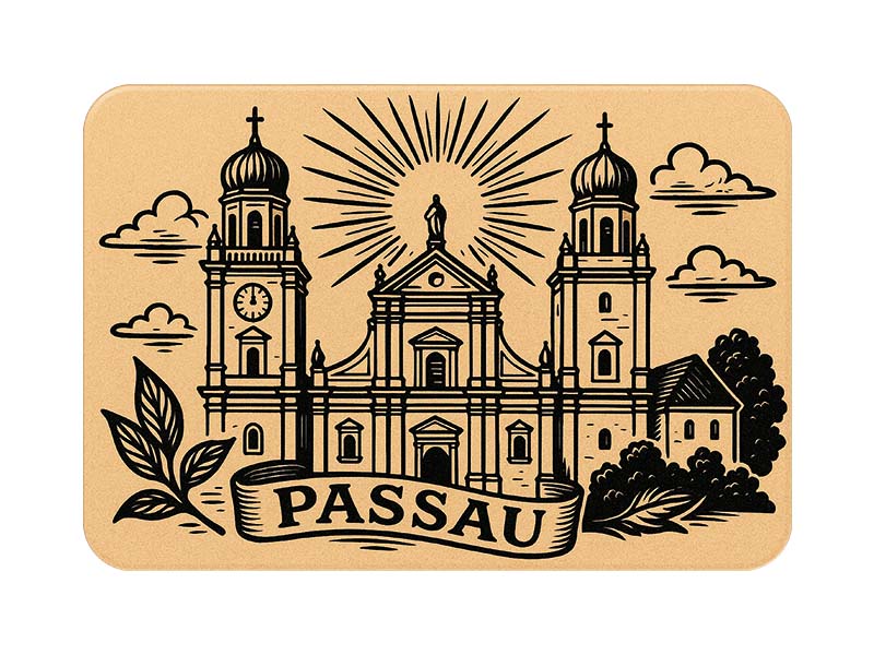 Souvenir Plastic photo magnet Passau 8x5cm