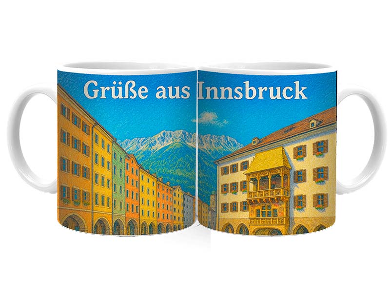 Souvenir Foto Tasse Innsbruck aus Keramik Ø8x9,5cm