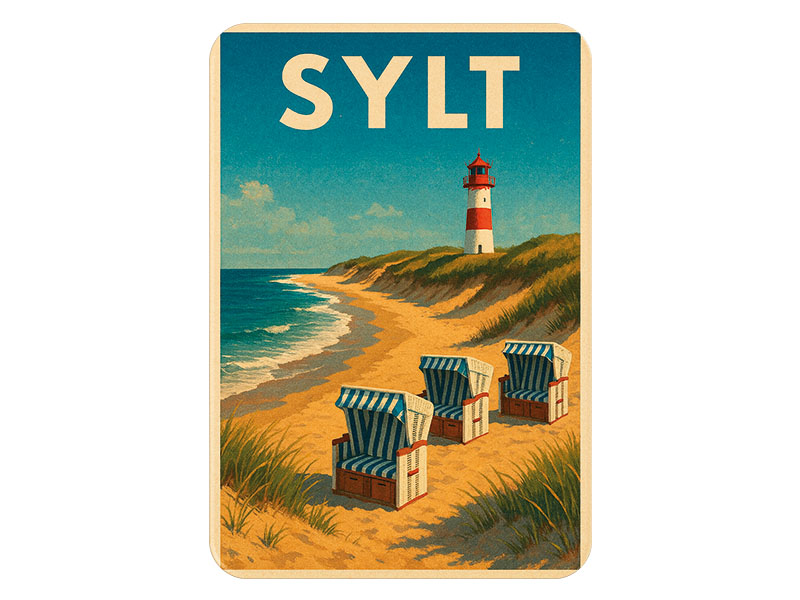 Souvenir Foto Kunststoff Magnet Sylt 8x5cm Souvenir Foto Kunststoff Magnet Sylt 8x5cm