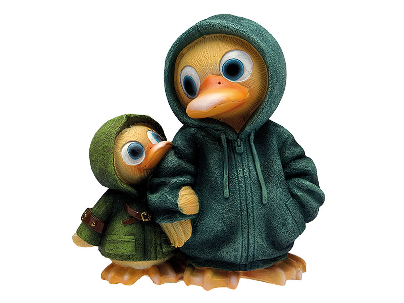 Poly duck couple with cloth 10x6x21cm Poly duck couple with cloth 10x6x21cm