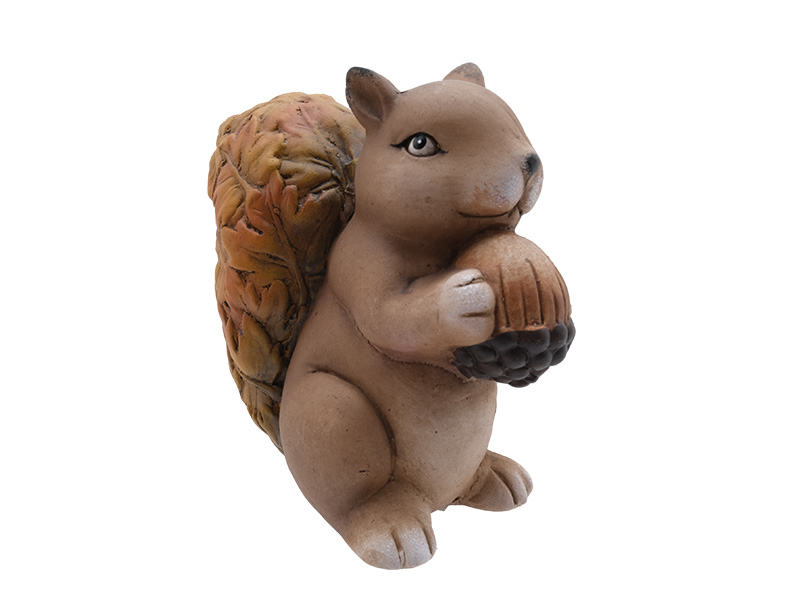 Eichhörnchen mit Blätterschwanz aus Keramik 15,5x8x14,5cm