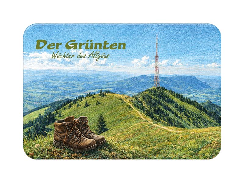 Souvenir Foto Magnet Grünten aus Kunststoff 8x5cm