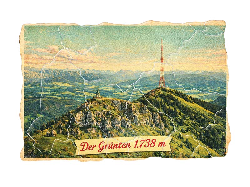 Souvenir Foto Magnet Grünten aus Kunststoff 8x5cm
