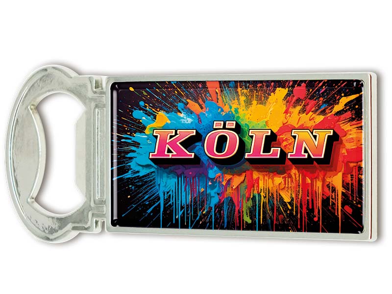 Souvenir Magnet Kapselheber aus Metall Koeln 3x9cm