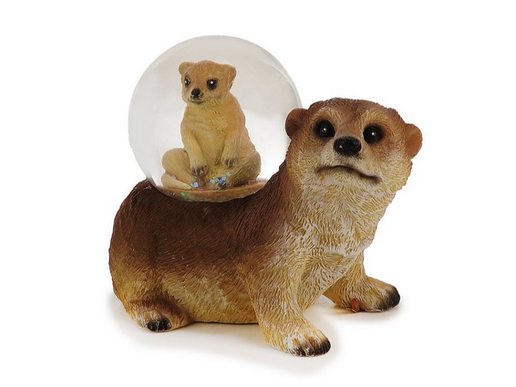 17329 Poly Erdmännchen mit Erdmännchen Glitzerkugel