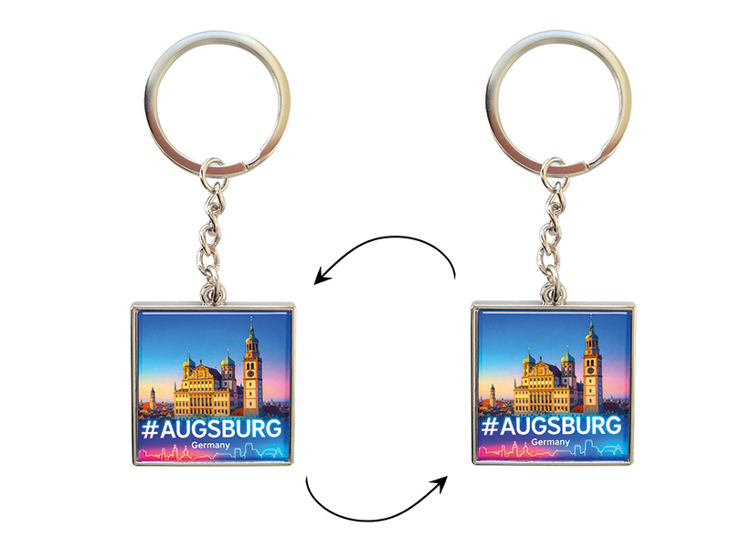 Souvenir Schlüsselanhänger Augsburg aus Metall 3,5x9,5cm